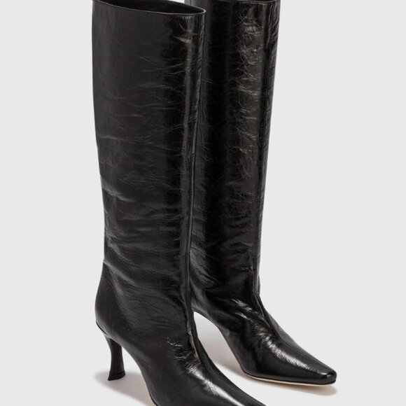 BY FAR STEVIE BLACK CREASED LEATHER BOOT - Picture 7 of 7